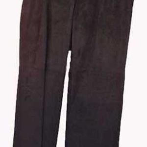 PANTS, SUEDE, BLACK, TOP QUALITY, ORIGINAL TAGS ON, SZ 12, SIDE ZIP, FLAT FRONT